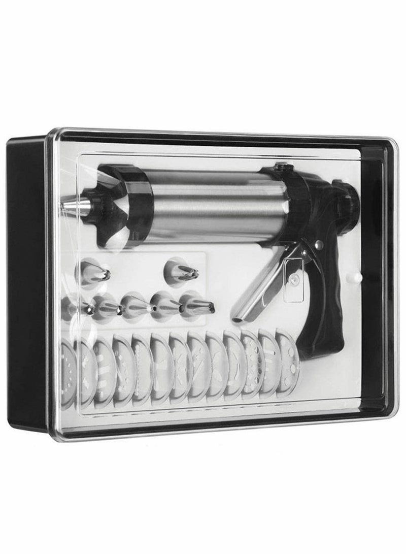 SOLARAE Cookie Press Gun Kit for DIY Cookie Maker and Decorating with 8 Icing Nozzles and 13 Molds - Image 1