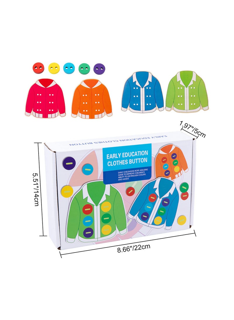ألعاب خيوط خشبية للأطفال من سن 3-5 سنوات، نشاط مهارات حركية دقيقة من مونتيسوري، لعبة خياطة بالأزرار، لعبة تعليمية لتطوير مرحلة ما قبل المدرسة. - Image 3