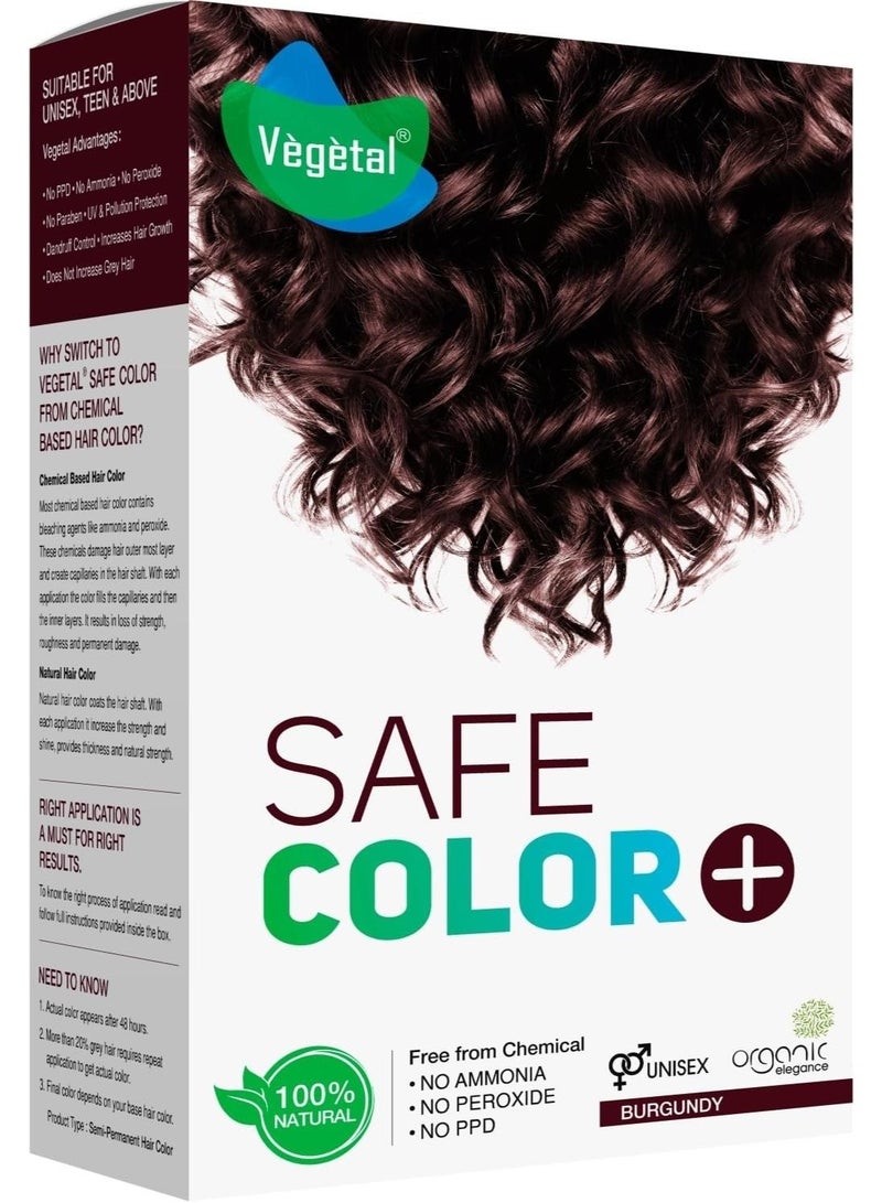 فيجيتال صبغة شعر نباتية آمنة - عنابي 50 جم - صبغة شعر عضوية معتمدة وخالية من المواد الكيميائية والمواد المسببة للحساسية، تركيبة طبيعية خالية من الأمونيا للرجال والنساء - Image 1