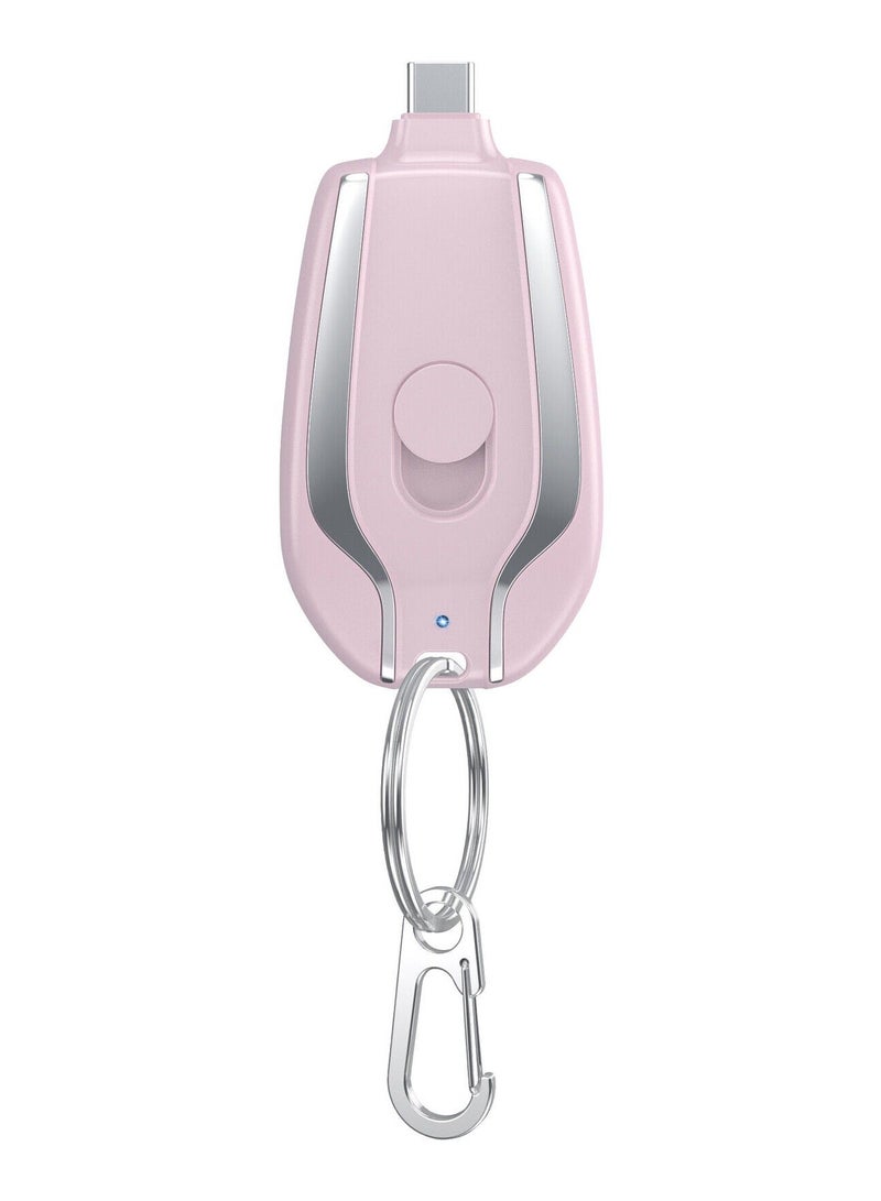 راكسوم شاحن سلسلة مفاتيح محمول صغير الحجم ومتعدد الاستخدامات، جراب طوارئ صغير يعمل كبطارية بنك طاقة خارجية USB-C سريعة الشحن وشاحن هاتف محمول لاسلكي صغير من النوع C - Image 2