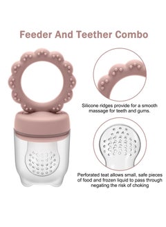 Baby Fruit Food Feeder & Freezer Tray and Silicone Teether, Babies Teething Toys for 3 6 9 12+ Months, Includes 2 Extra Pouches & Travel Lids - pzsku/Z76DD885A257D121CD7A7Z/45/_/1712654269/0b710616-7b23-4f2b-8e6b-33ee7c29a042