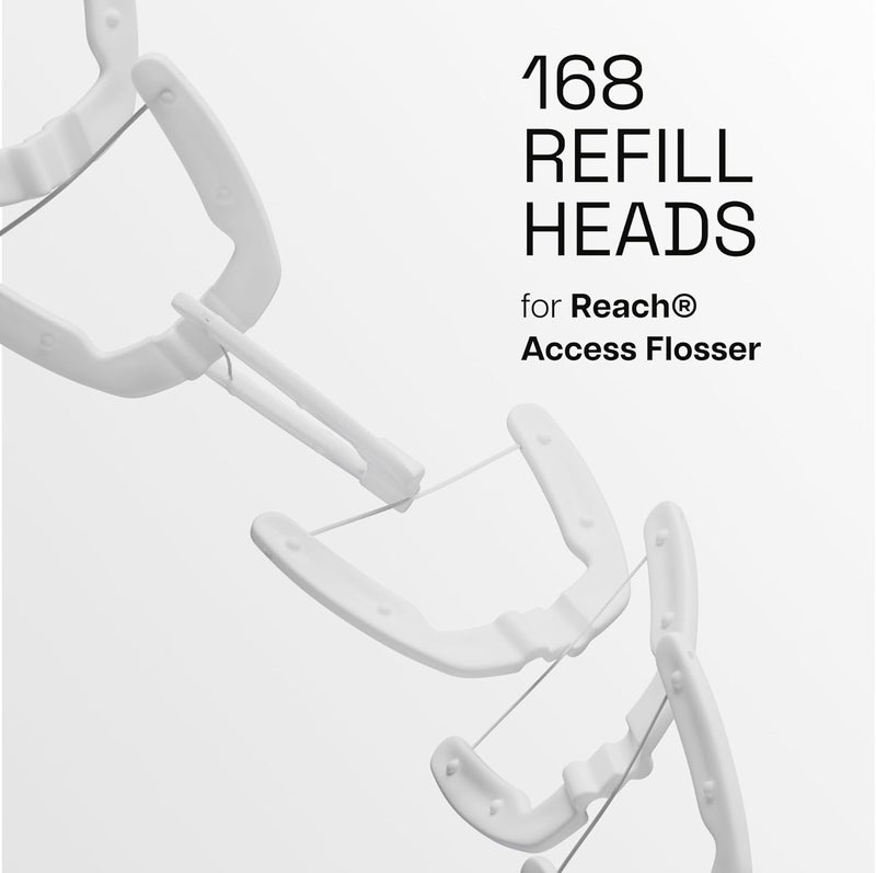 REACH Ultraclean Access Flosser Refill Heads Unflavored Plaque Remover for Teeth Shred Resistant for Hard to Reach Areas Oral Care PFAS Free for Adults Kids 6 Pack 28 Count - Image 2