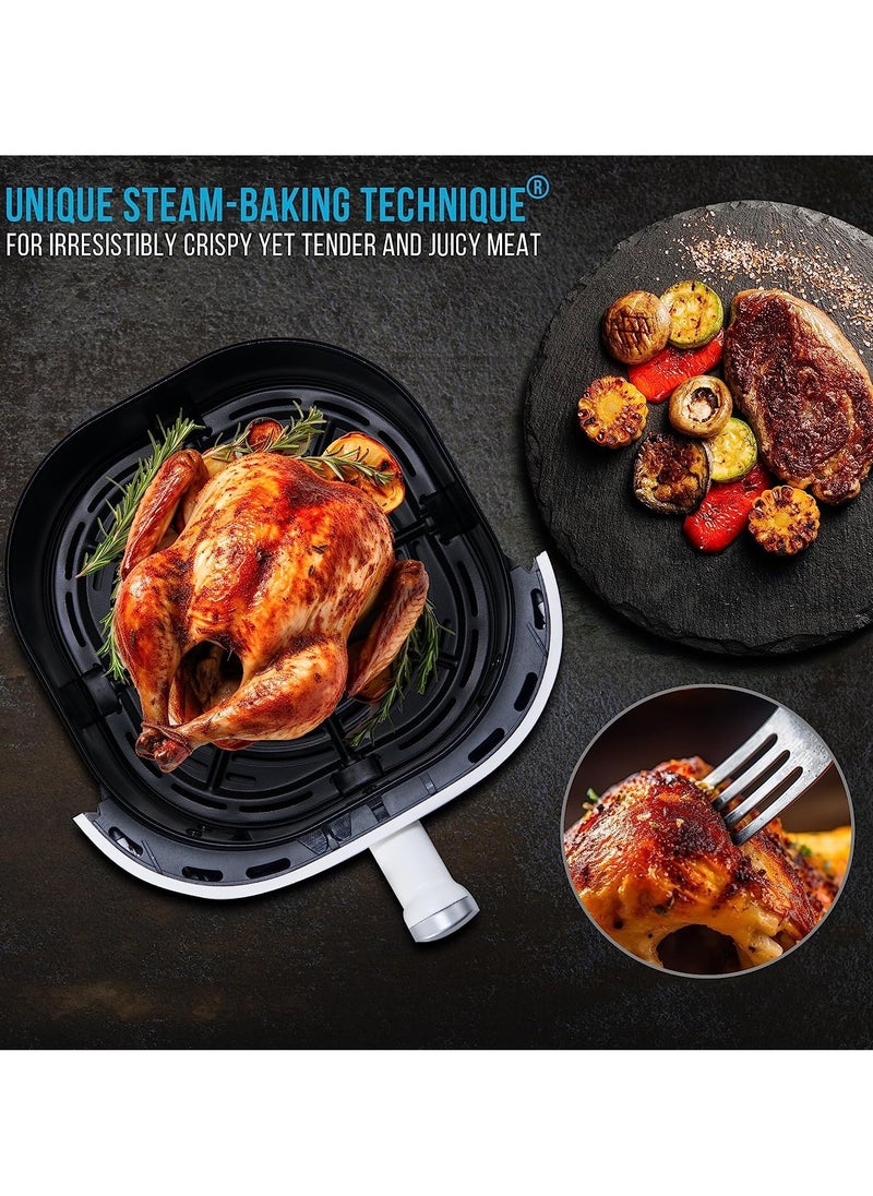 Bear - Digital Visual Air Fryer with 5L Total Capacity Technology for Frying Grilling Broiling Roasting Baking and Toasting Low-fat Healthy Cooking Electric Fryer White - Image 1