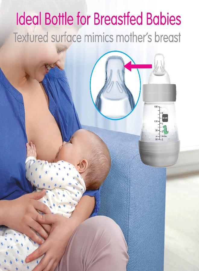 MAM MAM Easy Start Anti Colic Baby Bottle 9oz, Easy Switch Between Breast and Bottle, Reduces Air Bubbles and Colic, 3 Pack, 2+ Months, Boy - Image 4