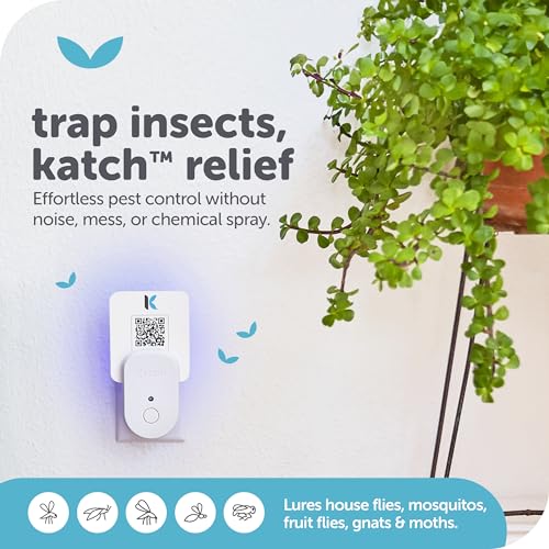 Katchy Plug-in Bug Trap Indoor – Fly Catcher for Mosquito, Gnat, Fruit Fly & Small Moth – Blue Light, Chemical-Free & Eco-Friendly – All Indoor Areas: Kitchen, Living Room & Plants (1 Pack) - Image 2
