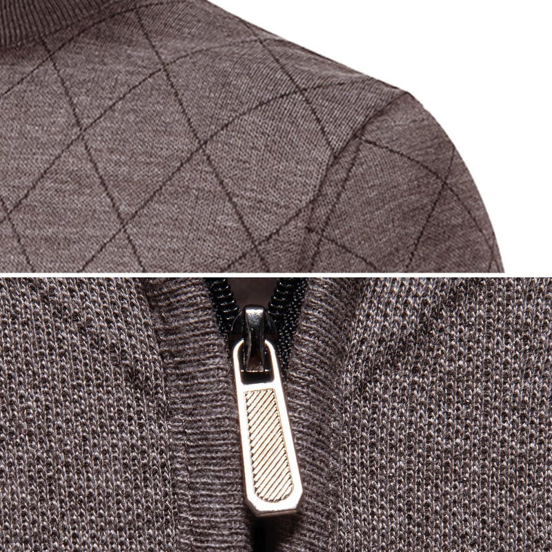Mylldey 1/4 Zip Pullover Mens Sweaters Lightweight Pullover Soft Men's Knit Long Sleeve Sweater (Darkcoffee, XL) - Image 4