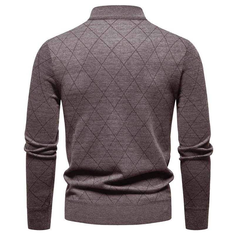 Mylldey 1/4 Zip Pullover Mens Sweaters Lightweight Pullover Soft Men's Knit Long Sleeve Sweater (Darkcoffee, XL) - Image 2