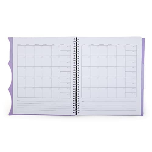 Mintra Office Durable PREMIUM Spiral Notebook, ((Lavender, 5 Subject (8.5in x 11in)) - Fabric Covered Coils, No Snags, College Ruled, Adjustable PocketDividers, Ruler, Organization, Student, School - Image 4