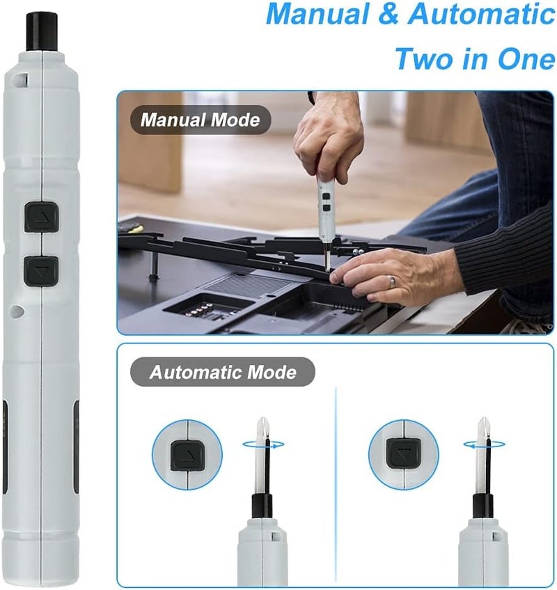 Zikra Electric Screwdriver Wireless Rechargeable, 3.6V/1110mAh Mini Portable Pen Screw Driver with 11pcs Precision Bits, USB Cable for Repair Tools - Image 5