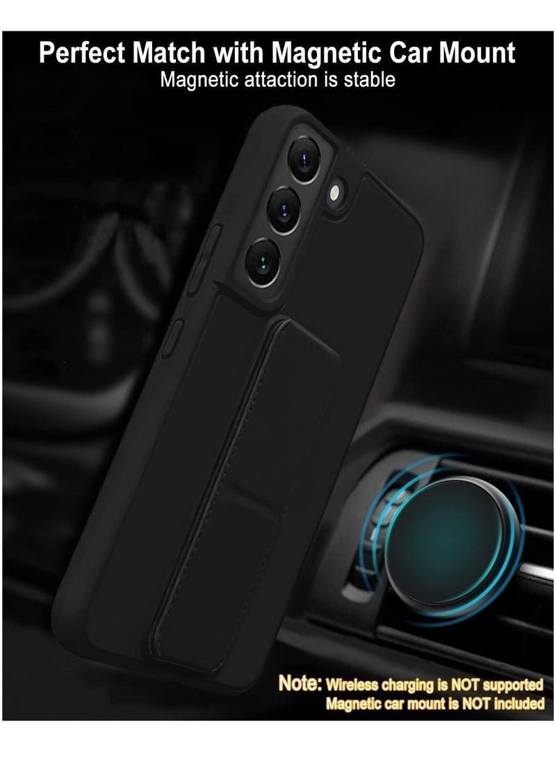 TIGER Samsung Galaxy S24 Plus Case Cover | Premium Silicone for Soft-Touch Protection | Vertical & Horizontal Hand Strap for Secure Grip | Magnetic Car Mount Compatible | Built-in Kickstand for Hands-Free Viewing | Shockproof & Scratch-Resistant | Slim & Stylish Protective Cover for Samsung Galaxy S24 Plus Black - Image 3