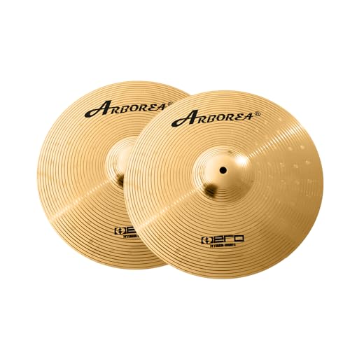 Arborea Cymbal Pack for Drum 8 pcs Super Polishing Cymbals Set Brilliant Gold Hero Series Include 14"Hihats 16"Crash 18"Crash 20"Ride Bonus 10" Splash 16"Ozone Stacker 18" China Cymbal Free Cymbal Bag - Image 4