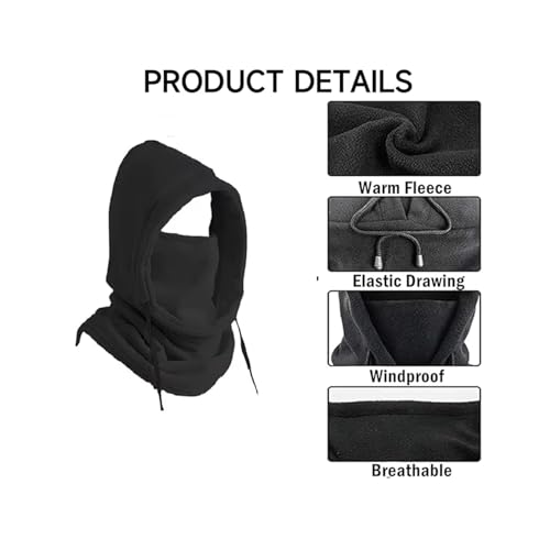 Aadikart Thermal Warm Fleece Full Face Mask Balaclava CS Mask - Windproof Hooded Scarf Hat, Head and Neck Cover for Winter Outdoor Sports, Cycling, Motorcycle, Ski, Snowboard, Fishing (Grey) - Image 3
