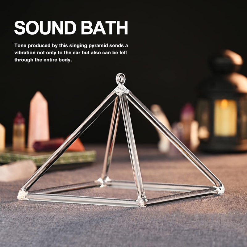 CVNC 10 Inch Quartz Crystal Singing Pyramid Healing Musical Instrument + Carry Case Bag Powerful Energy - Image 3