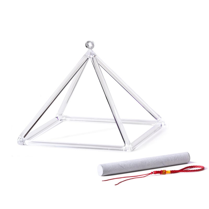 CVNC 10 Inch Quartz Crystal Singing Pyramid Healing Musical Instrument + Carry Case Bag Powerful Energy - Image 1