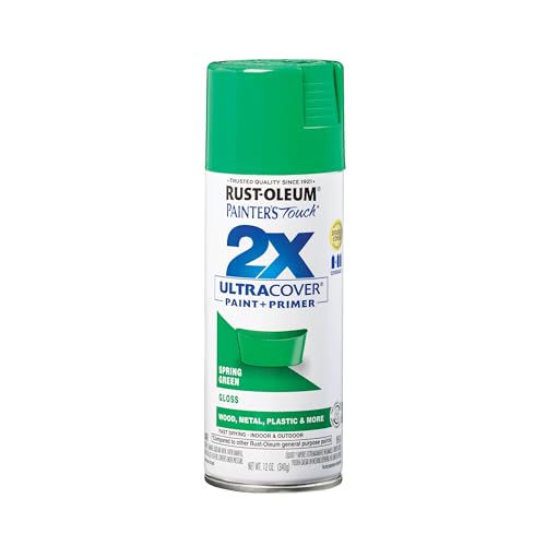 Rust-Oleum 334055 Painter's Touch 2X Ultra Cover Spray Paint, 12 oz, Gloss Spring Green - Image 1