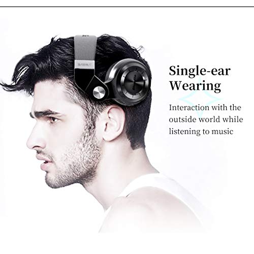 Bluedio Bluetooth Headphones Over Ear, Lightweight Rotary Folding Wireless Headphones with Micro 40 H Music Time Headset with SD Card Slot/FM Radio and Storage Bag (Black T2+) - Image 2