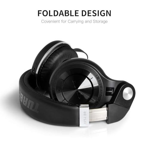 Bluedio Bluetooth Headphones Over Ear, Lightweight Rotary Folding Wireless Headphones with Micro 40 H Music Time Headset with SD Card Slot/FM Radio and Storage Bag (Black T2+) - Image 4