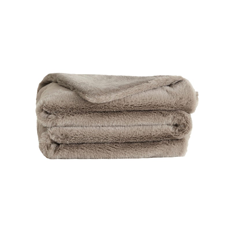 Unhide Lil Marsh - Faux Fur Blanket - Durable  Lightweight  Extra Soft Blanket - Machine Washable - Add A Layer Of Softness To Any Bed  Couch  Or Reading Chair - Taupe Ducky  X-Small (34  X 44 ) - Image 1