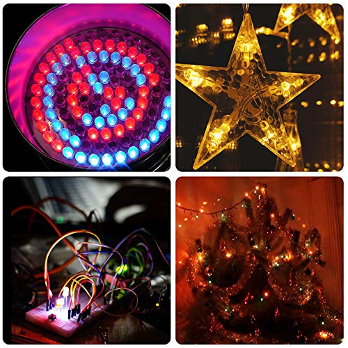 DiCUNO 100pcs 5mm RGB Multicolor Fast Blinking LED Diode, Multi-Color Blinking Changing Light Emitting Diodes, 2 Pins Clear Round Lens Diffused Flicker Electronic Components Circuit Lights Kit - Image 4