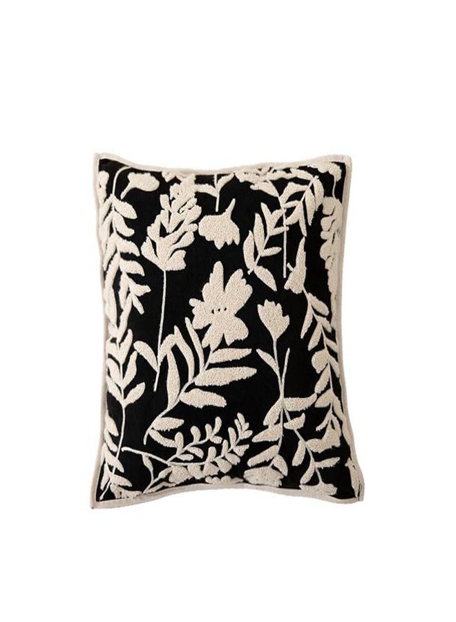 MOCOFO Pillow Cover 18x18'' Light Luxury Three-Dimensional Embroidery Pillow Cover Pillowcase for Home and Office（Black on Rice） - Image 4