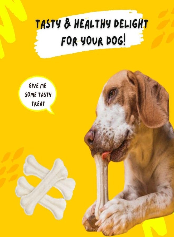 PET FUN عظمة مضغ للكلاب من جلد البقر الخام بنكهة الدجاج من بيت فن | مكافآت صحية للكلاب الصغيرة والجراء | عظام مضغ صالحة للأكل بطول 3 بوصات للعناية بالأسنان والتدريب والمضغ (3 بوصات - عبوة من 6 قطع) - Image 4