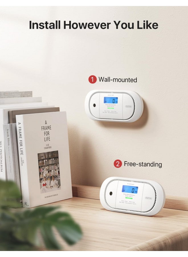 X-Sense Carbon Monoxide Detector Alarm with Digital LCD Display, Replaceable Battery CO Alarm Detector with Peak Value Memory, XC01-R - Image 2