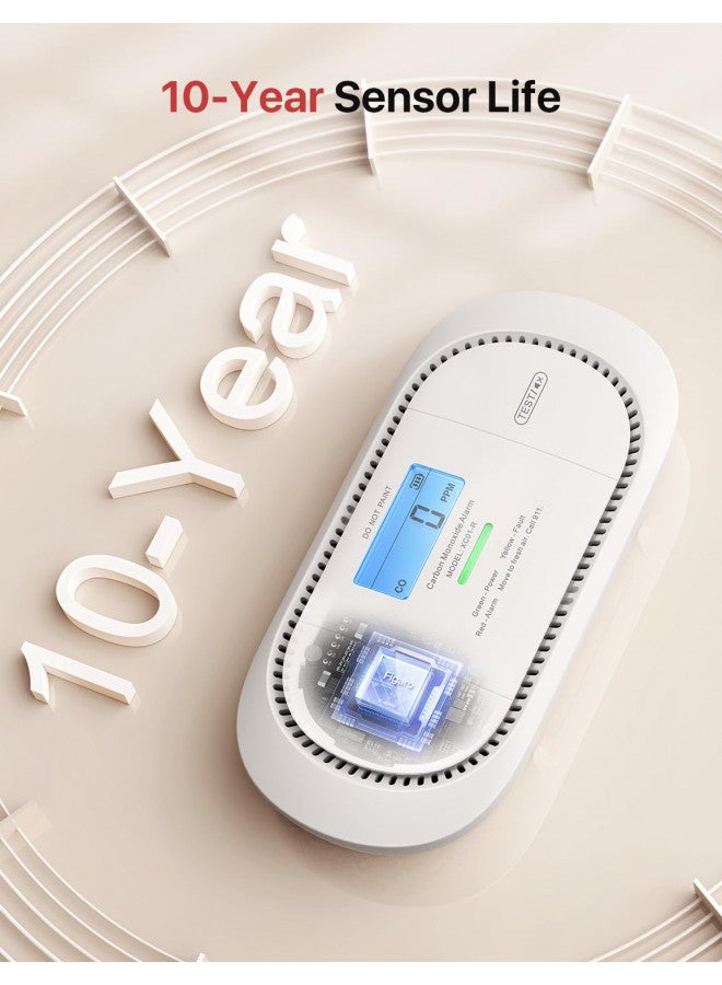 X-Sense Carbon Monoxide Detector Alarm with Digital LCD Display, Replaceable Battery CO Alarm Detector with Peak Value Memory, XC01-R - Image 1