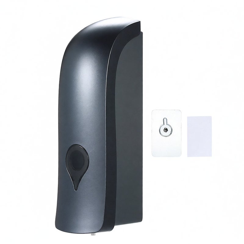 CHUANGDIAN 300ml No Drilling Wall Mounted Single-Head Manual Soap Dispenser Bathroom Shower Gel Liquid Shampoo Holder--Grey - Image 3