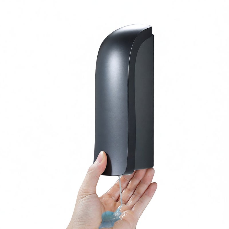 CHUANGDIAN 300ml No Drilling Wall Mounted Single-Head Manual Soap Dispenser Bathroom Shower Gel Liquid Shampoo Holder--Grey - Image 5