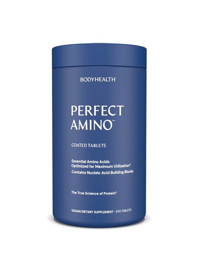 BODYHEALTH - PerfectAmino (300 ct) Easy to Swallow Tablets, Essential Amino Acids Supplement with BCAAs, Vegan Protein for Pre/Post Workout & Muscle Recovery with Lysine, Tryptophan, Leucine, Methionine - Image 1