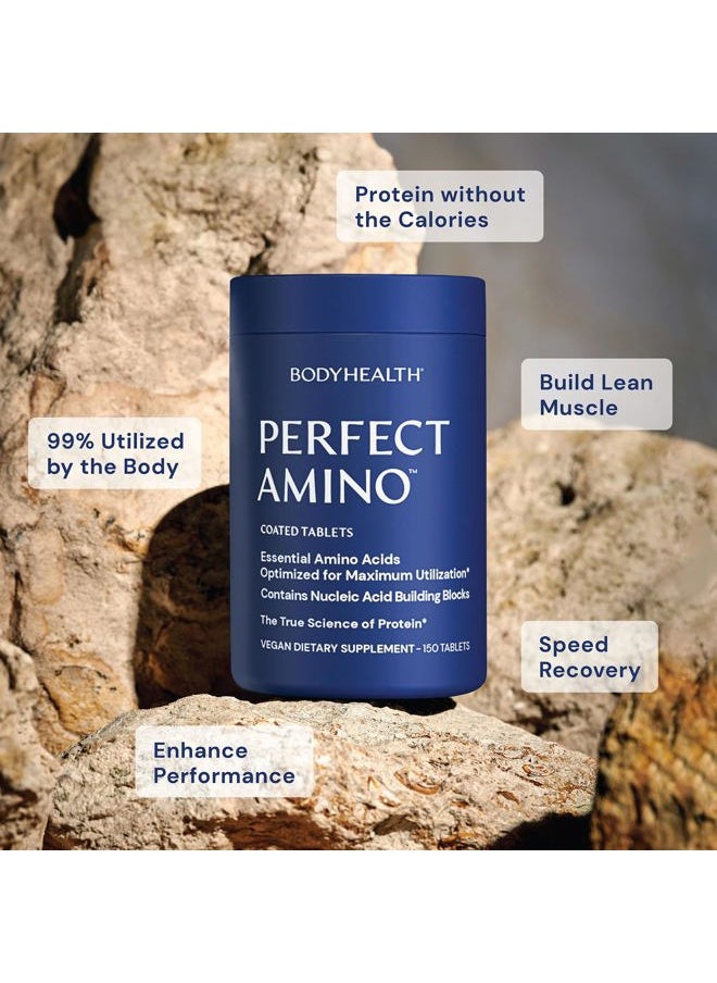 BODYHEALTH - PerfectAmino (300 ct) Easy to Swallow Tablets, Essential Amino Acids Supplement with BCAAs, Vegan Protein for Pre/Post Workout & Muscle Recovery with Lysine, Tryptophan, Leucine, Methionine - Image 1