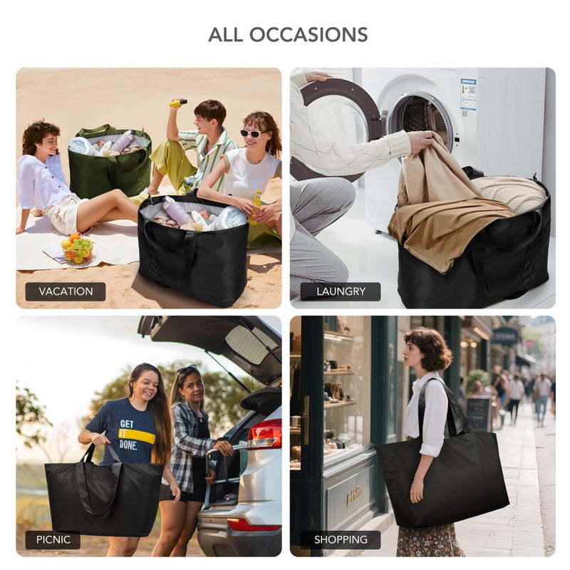 KALIDI 60L Extra Large Duffle Bag, Beach Tote Zipper Utility Oversized Weekender Carrier Travel Shopping Reusable Grocery Bag - Image 3
