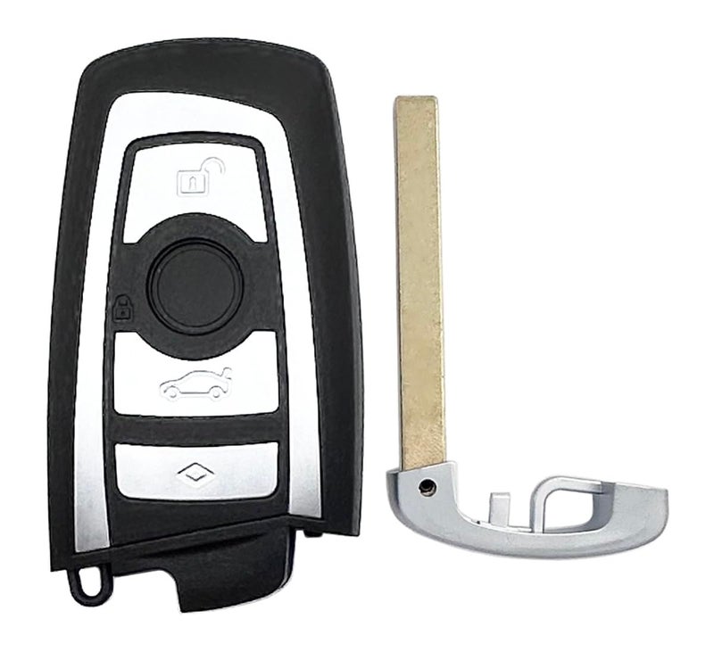AYGUCEKE Replacement Keyless Entry Key Fob Cover fit for BMW 1 2 3 4 5 6 7 Series X1 X3 X5 M2 M3 M5 F Series 235ix 320 E90 E92 E93 F10 F20 F30 F40 Key Fob Case Shell (Silver, 4 Buttons) - Image 3
