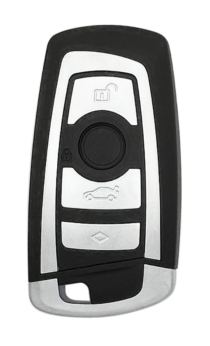 AYGUCEKE Replacement Keyless Entry Key Fob Cover fit for BMW 1 2 3 4 5 6 7 Series X1 X3 X5 M2 M3 M5 F Series 235ix 320 E90 E92 E93 F10 F20 F30 F40 Key Fob Case Shell (Silver, 4 Buttons) - Image 1