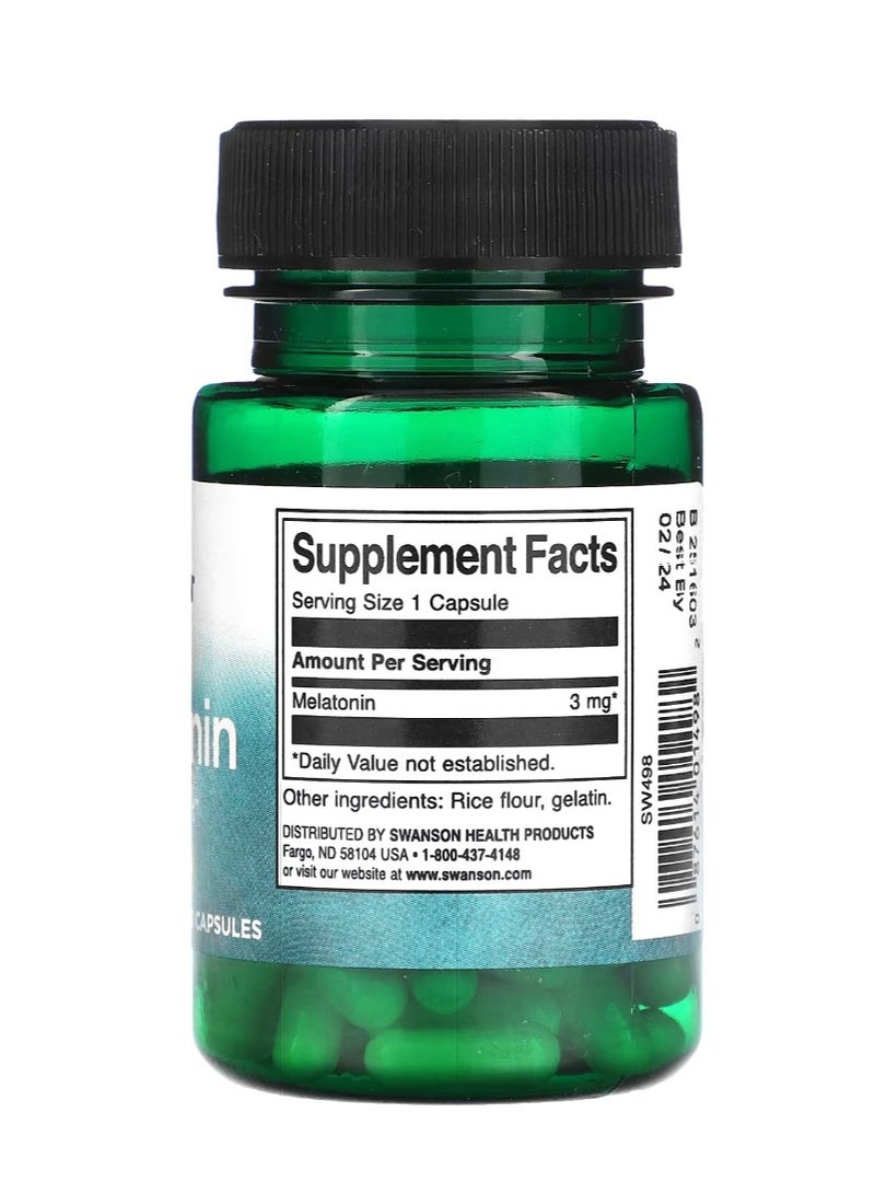 سوانسون ميلاتونين 3 ملجم - 60 كبسولة - Image 2