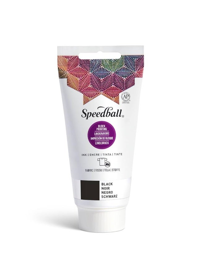 Speedball Fabric and Paper Printing Ink Black 75ml - Image 1