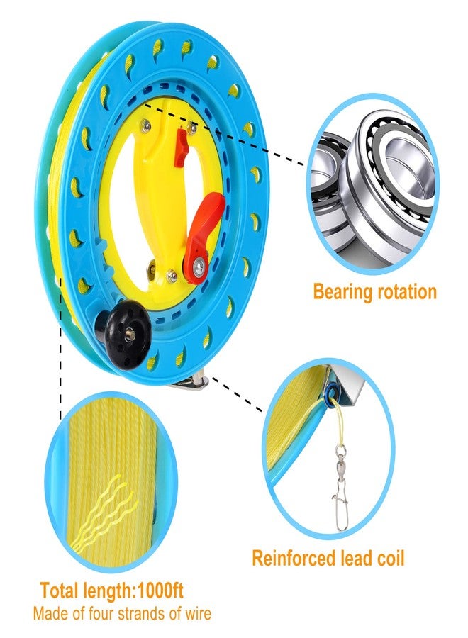 MIGREON Kite String Reel Winder with Brake, 1000ft 75 lbs Durable Line Kite String Tools for Adults/Kids/Teens/Women, with Safety Gloves - Image 2