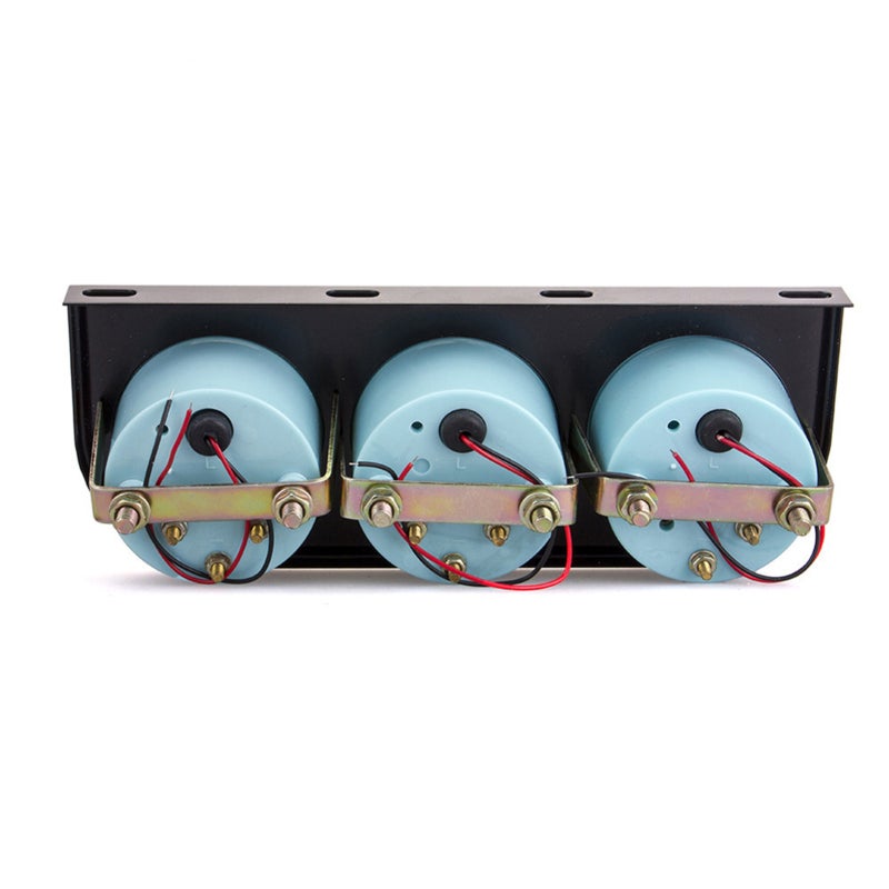 Triple Gauge Kit Black 3-In-1 Engine Data Monitoring - High Durability Seismic Resistance Car Volt Meter for 12V Cars Racing Cars Modified Cars - Image 4