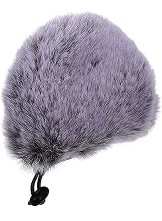 Gray Windproof Foam Microphone Cover With Drawstring Noise Reduction Windscreen For Recording - Image 1