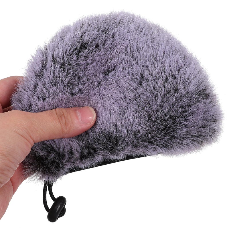 Gray Windproof Foam Microphone Cover With Drawstring Noise Reduction Windscreen For Recording - Image 5