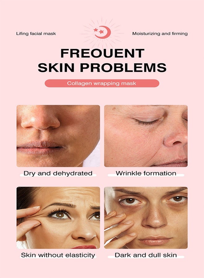 MOIKA Face Mask, Collagen Night Wrapping Mask Peel,  Reduce Sagging and Wrinkle For Glowing Skin - Image 2