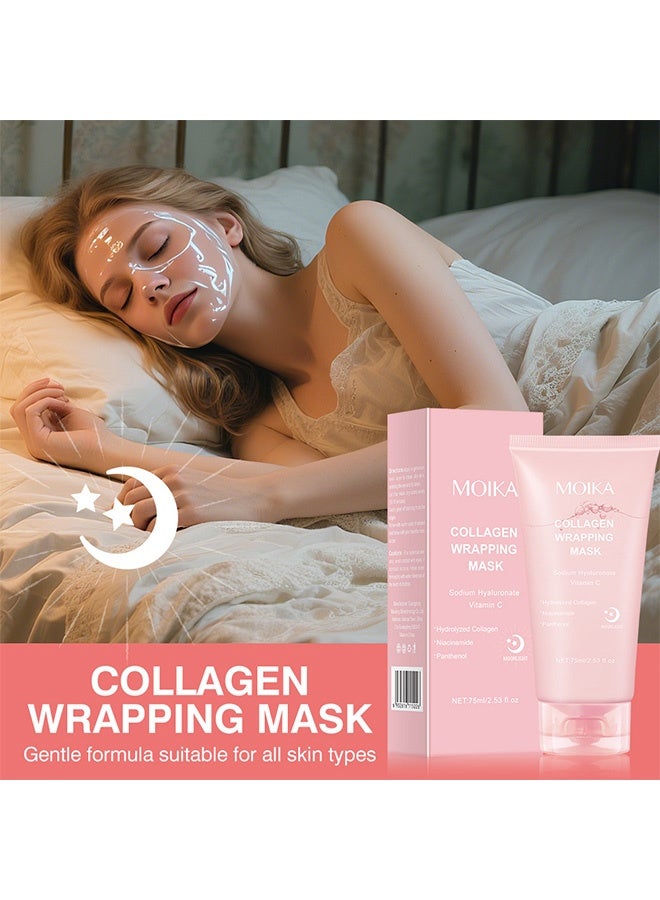 MOIKA Face Mask, Collagen Night Wrapping Mask Peel,  Reduce Sagging and Wrinkle For Glowing Skin - Image 5