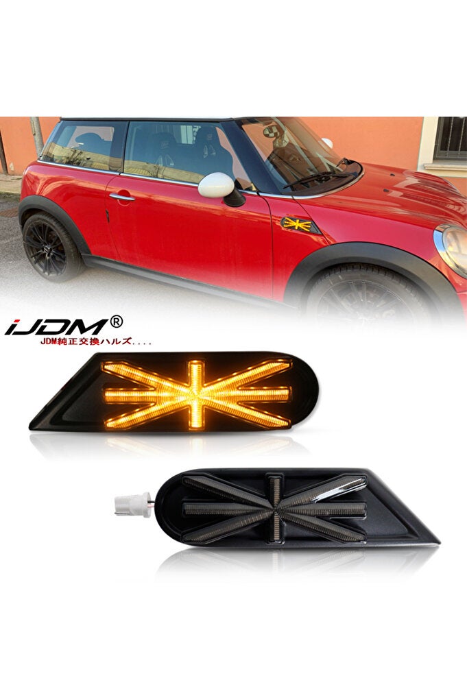 ريحني عدسة مدخنة لميني كوبر R55 R56 R57 R58 أضواء جانبية وامضة ديناميكية إشارة تجميع إشارة الانعطاف - Image 1