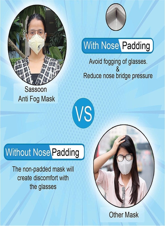 Sassoon Reusable Unisex Anti Fog N95 Mask with Nose Cushion (Multi color pack of 20) - Image 3
