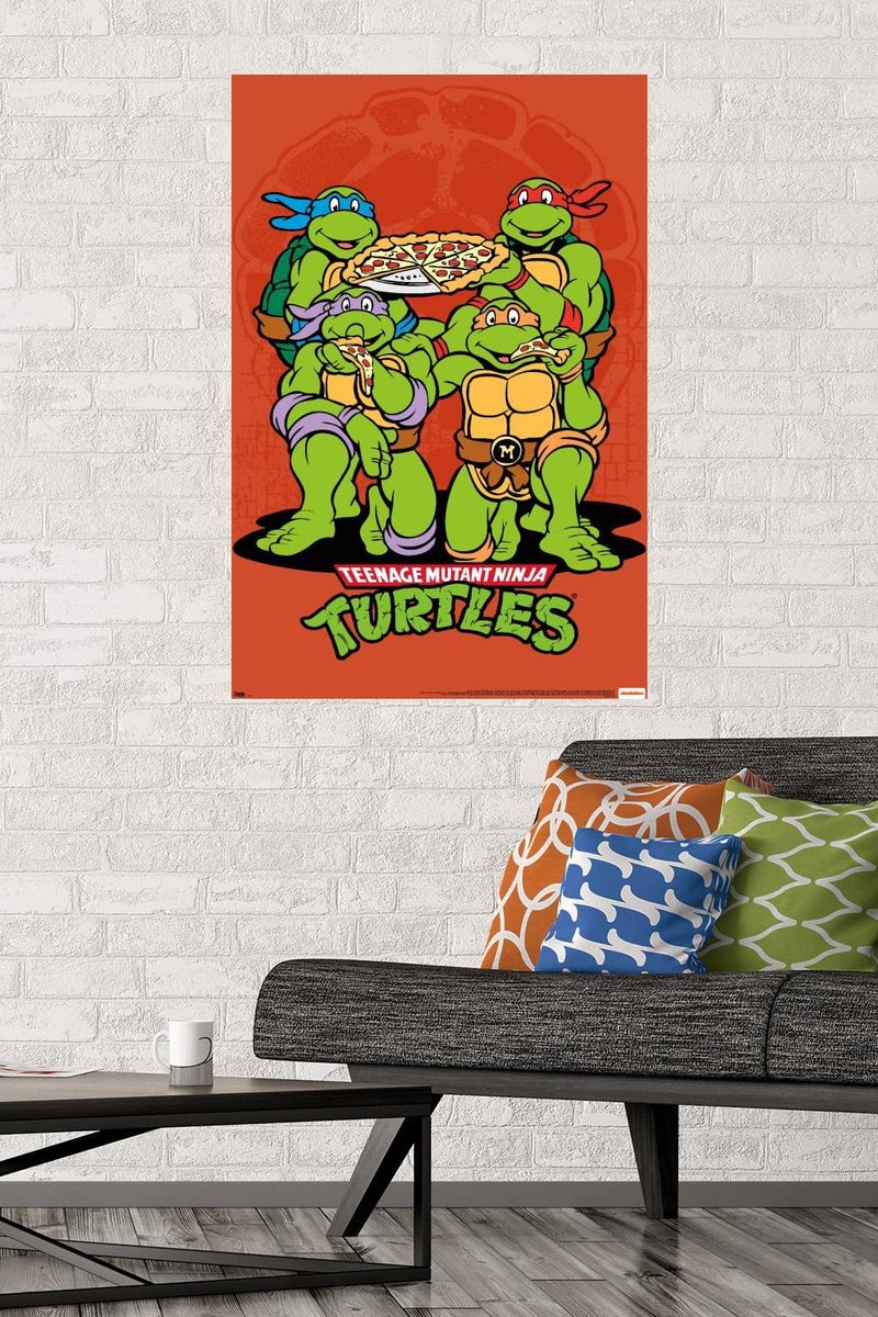 Trends International Wall Poster Teenage Mutant Ninja Turtles-Pizza, 22.375" x 34" - Image 2