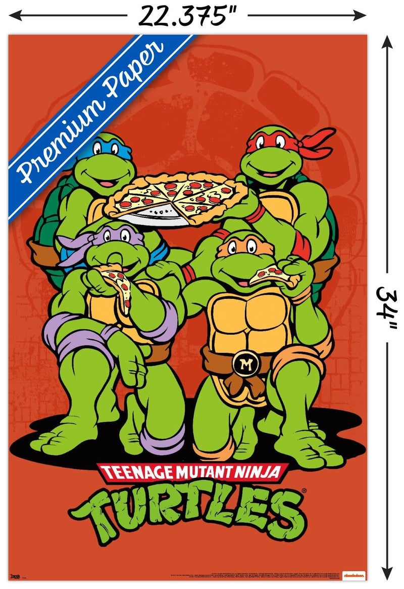 Trends International Wall Poster Teenage Mutant Ninja Turtles-Pizza, 22.375" x 34" - Image 3
