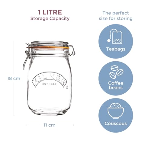 Kilner Round Swing Top Glass Jar | 1L - Image 2