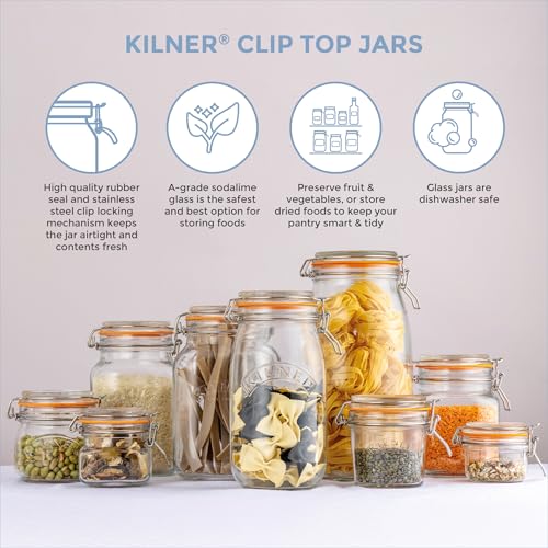 Kilner Round Swing Top Glass Jar | 1L - Image 3