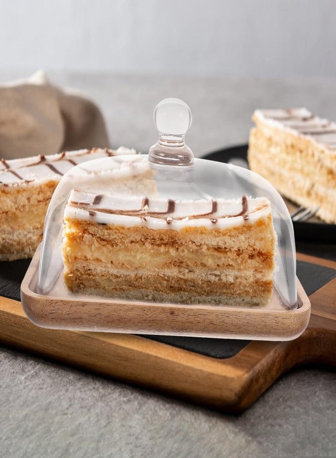 OFFSCH Cake Stand with Dome Cover 7.00X4.64X3.93 Inch Clear Covered Dessert Display Stand Cupcake Holder for Wedding Birthday Party Picnic - Image 3