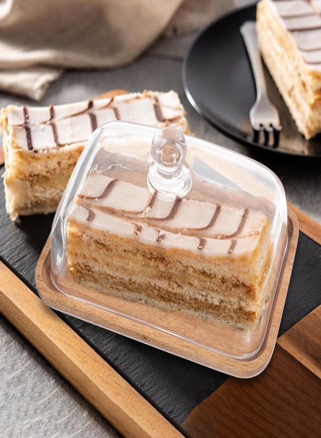 OFFSCH Cake Stand with Dome Cover 7.00X4.64X3.93 Inch Clear Covered Dessert Display Stand Cupcake Holder for Wedding Birthday Party Picnic - Image 4